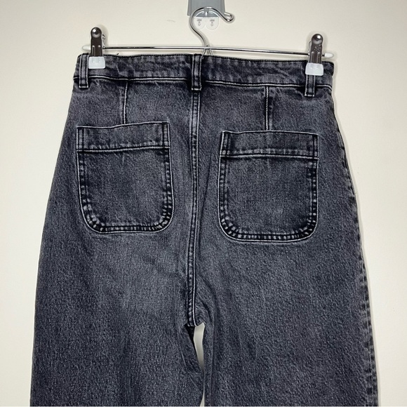 & OTHER STORIES Flared High Waisted 70s Retro Vintage Sailor Black Jeans - Picture 7 of 7